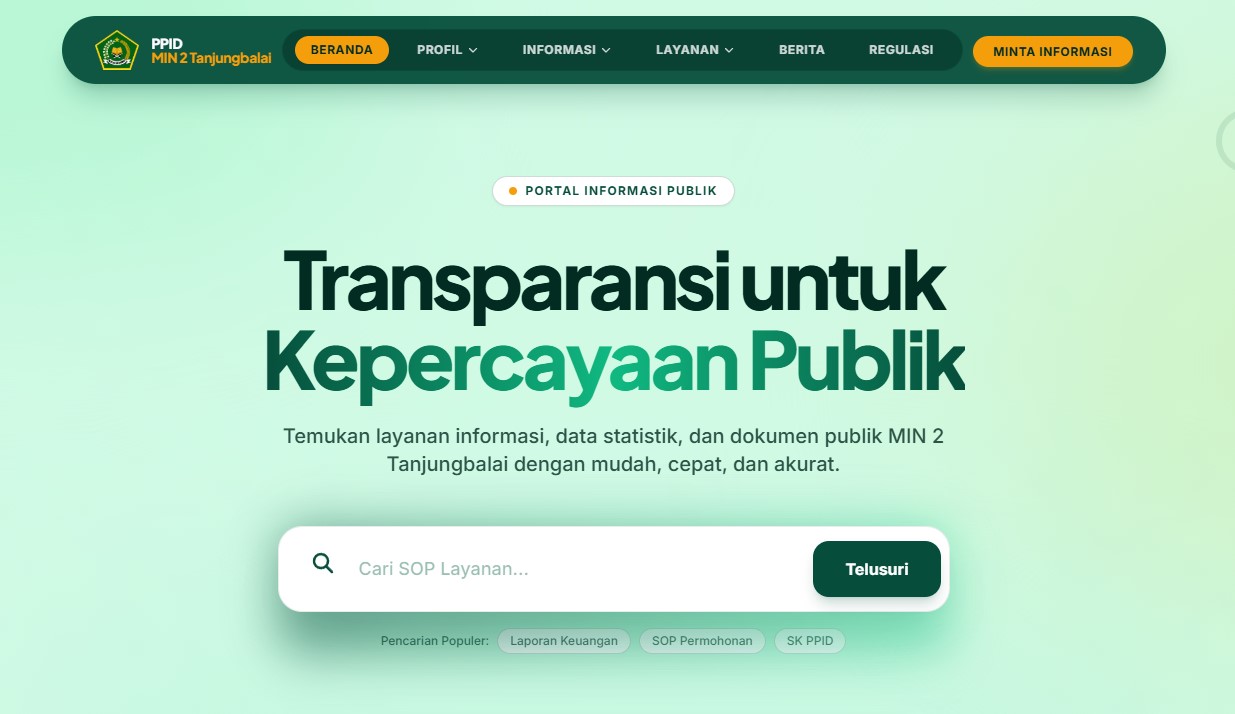 Peluncuran Website PPID MIN 2 Tanjungbalai